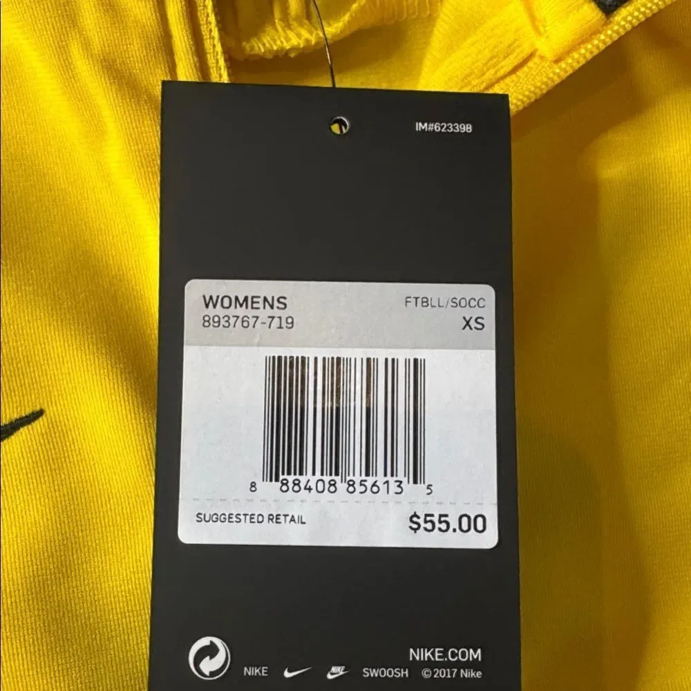 Nike Women’s Dri-Fit Training Sport Jacket Full Zip Yellow Zip Pockets XS NWT